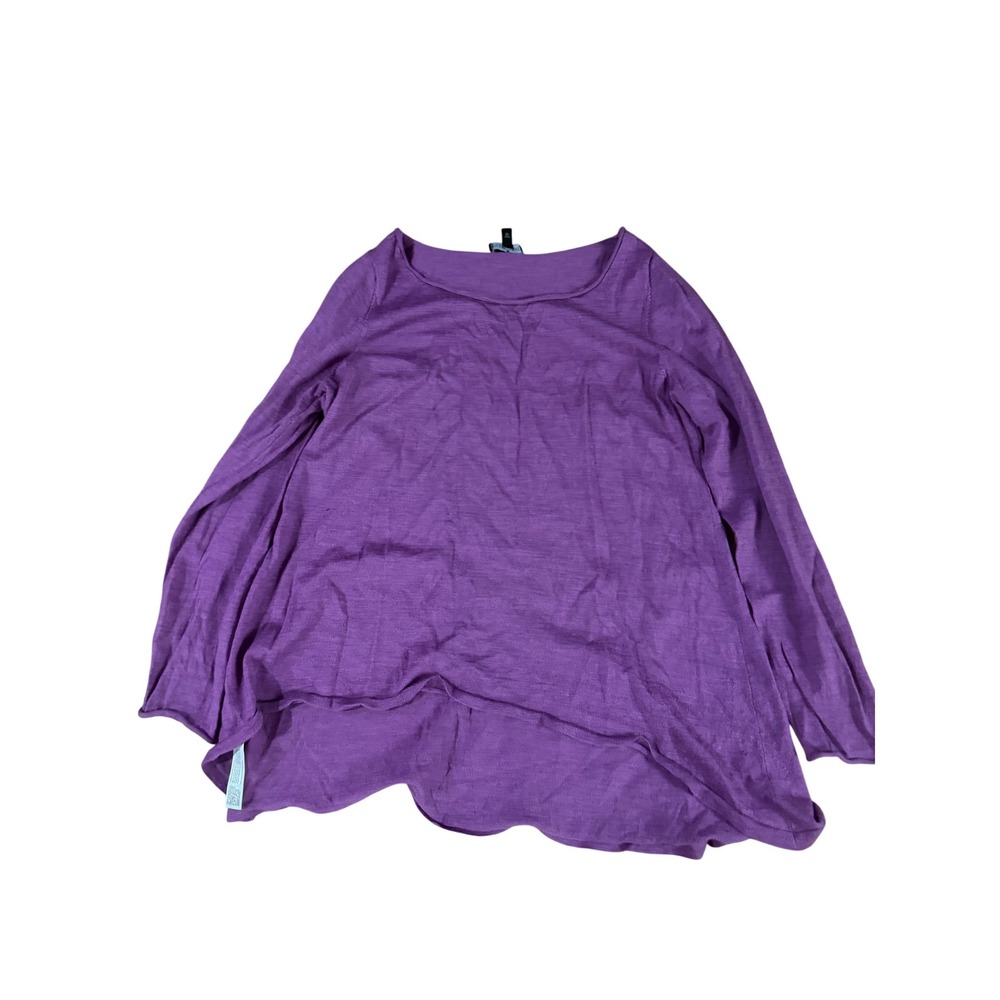 Eileen Fisher Purple 100% Merino Wool Italian Yarn Boat Neck Sweater Womens M